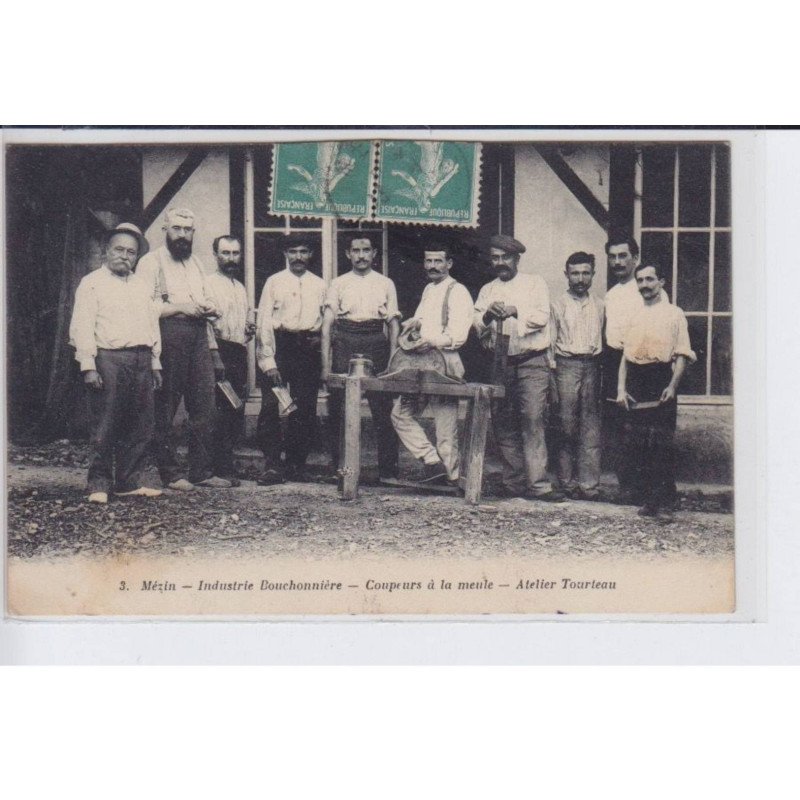 MEZIN: industrie bouchonnerie, coupeurs à la meule, atelier tourteau, remouleur - état