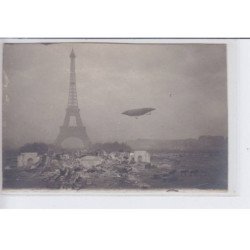 PARIS: tour eiffel, aviation 1er document photo de l'aéronat "Lebaudy" 75007 - très bon état