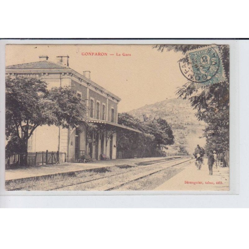 GONFARON: la gare, train - très bon état