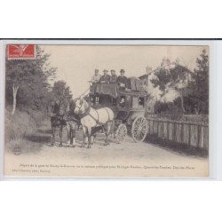 YONNE: départ de la gare de sincey-le-rouvray de la voiture publique, diligence, courier - très bon état