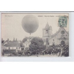 ECOUEN: place de l'eglise, ballon rond, le départ - très bon état