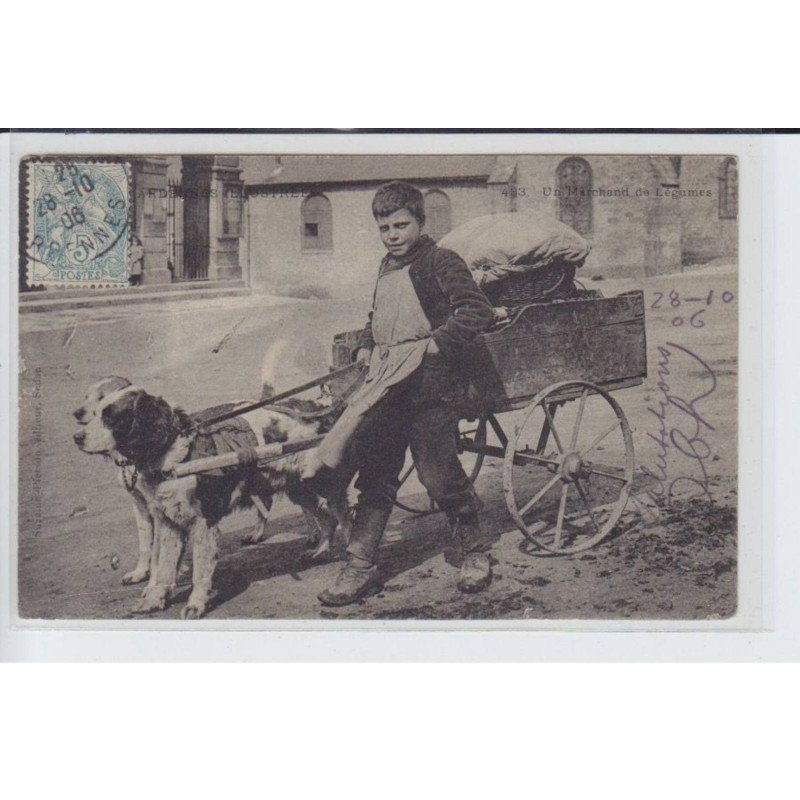 ARDENNES: un marchand de légumes, voiture à chien - état