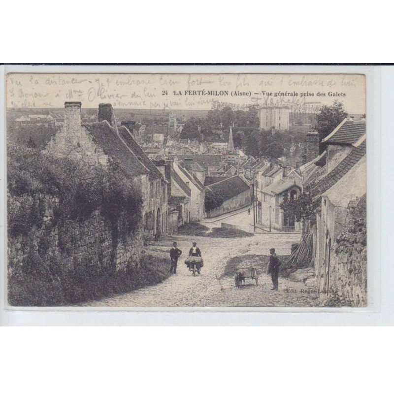 LA FERTE-MILON: vue générale prise des galets (voiture à chien) - très bon état