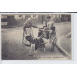 EN SOLOGNE: attelage de chien, voiture à chien - état