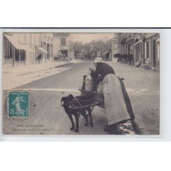 EN SOLOGNE: attelage de chien, la laitière, voiture à chien - état