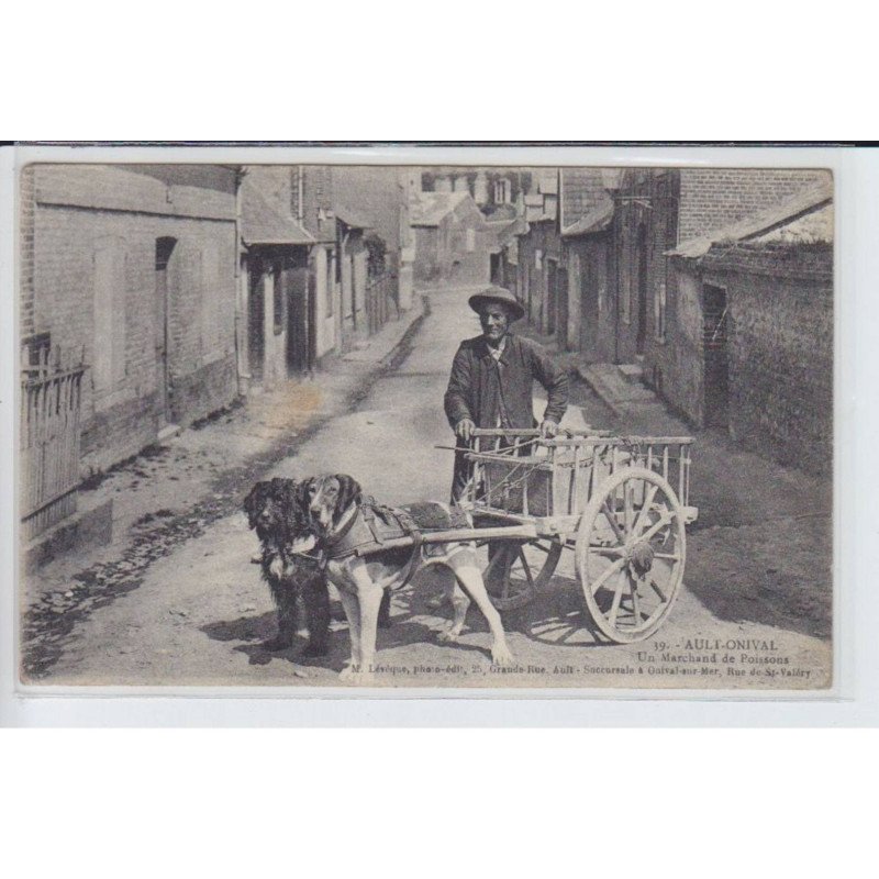 AULT-ONIVAL: un marchand de poisson, voiture à chiens - état