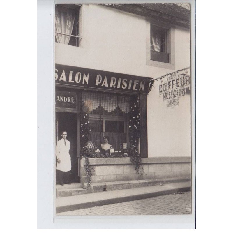 FRANCE - salon coiffeur parisien, messieurs, André - très bon état