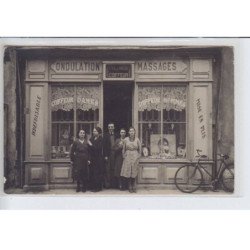 FRANCE - ondulation massages coiffeur F. Villanova, dames et hommes, indéfrisable, mise en plis, vélo - état