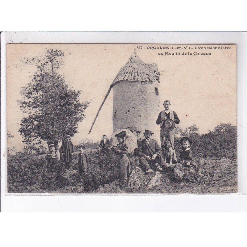 ORGERES: excursionnistes au moulin de la chicane - état