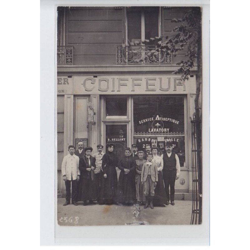 FRANCE: coiffeur R. Bellamy, service antiseptique lavatory barbe 20c. - état (carte courte)