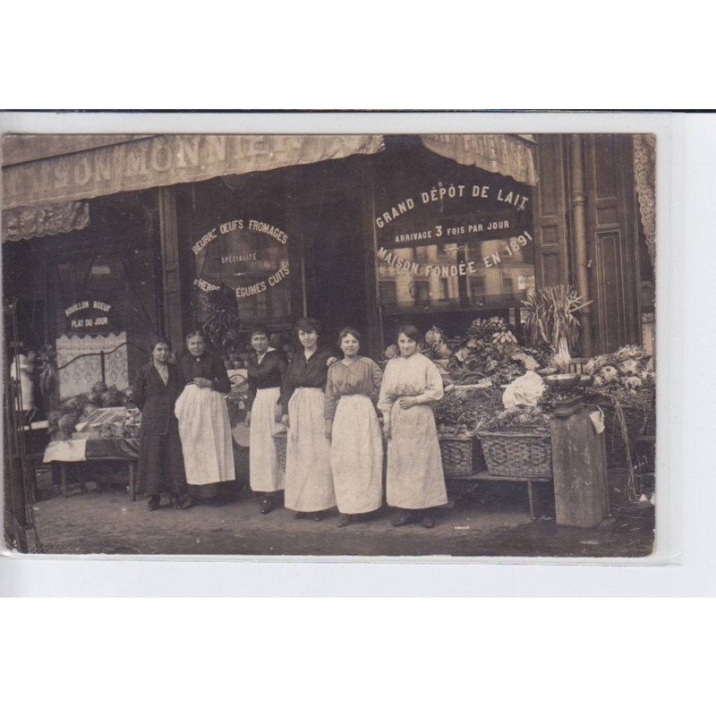 FRANCE: maison monnier, beurre oeufs fromages spécialité herbes légumes cuits, maison fondée en 1891 - très bon état