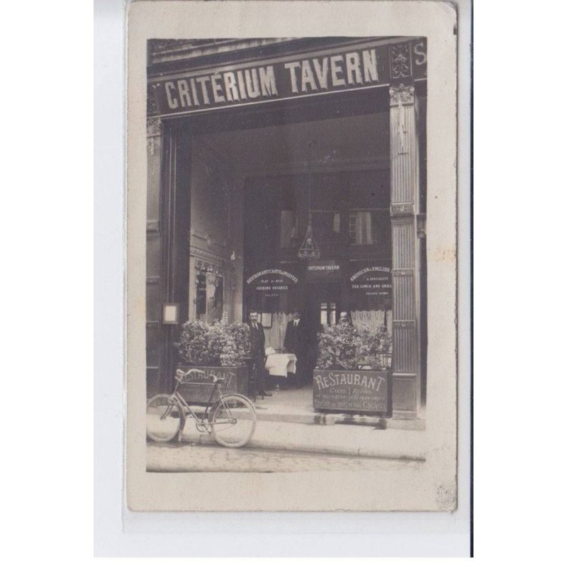 FRANCE: critérium tavern, restaurant, cuisine soignée, american and english, vélo, londre(?) - très bon état