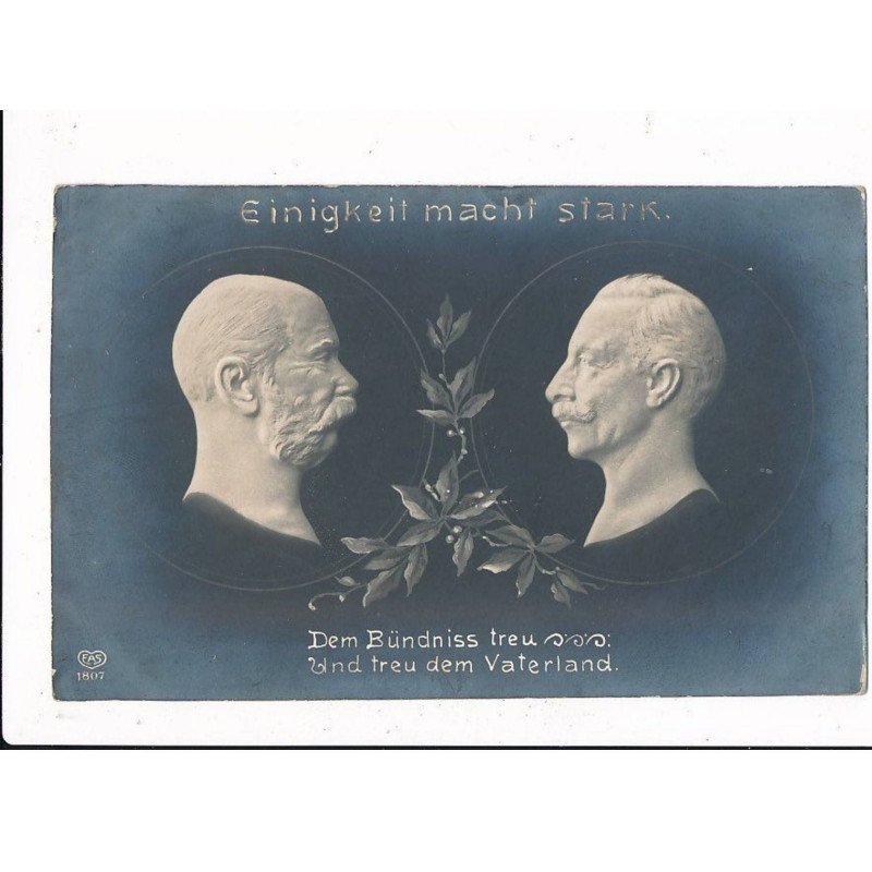MILITAIRE: ww1 - einigkeit macht stark, portrait suclptés - très bon état