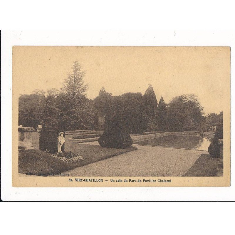 VIRY-CHATILLON: un coin du parc du pavillon choiseul - très bon état