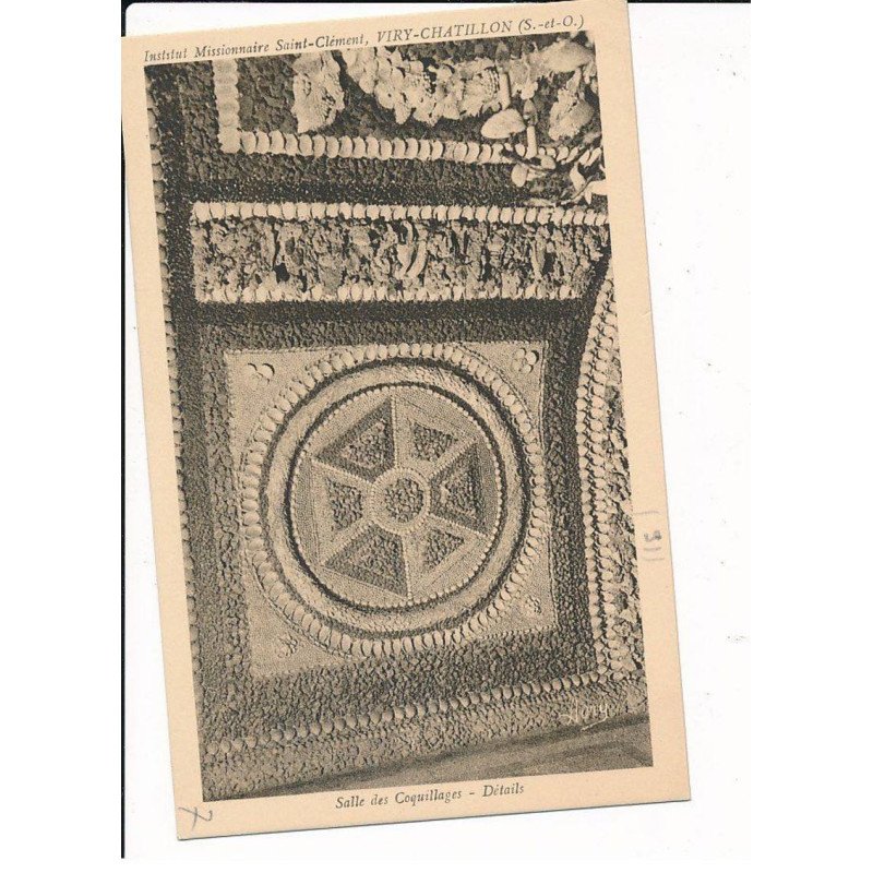 VIRY-CHATILLON: institut missionnaire saint-clément, salle des coquillages, détails - très bon état
