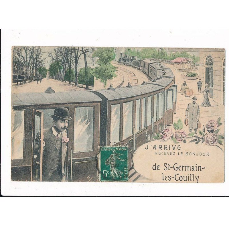 SAINT-GERMAIN-les-COUILLY: j'arrive recevez le bonjour - très bon état
