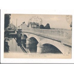 SAINT-GERMAIN-sur-MORIN: le pont et la rue de paris - très bon état
