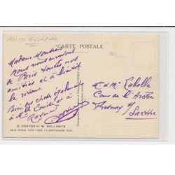 AVIATION : autographe de COSTES lors du raid Paris New York en 1930 - très bon état