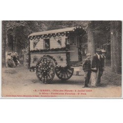 WASSY : fête des fleurs 1909 - une roulotte - très bon état (coins très légèrement arrondis)