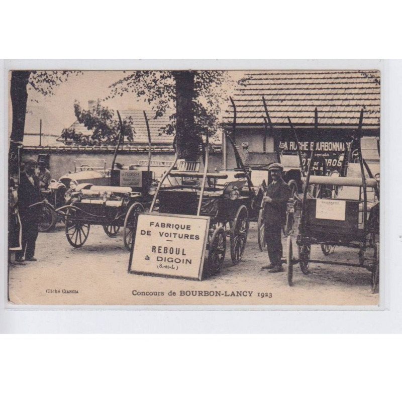 BOURBON-LANCY; 1923, fabrique de voitures, reboul - agion - état