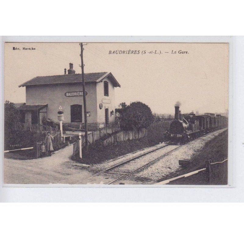 BAUDRIERES: la gare, train - très bon état