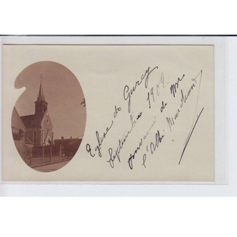 GURCY: église, autographe de l'abbé marchand - très bon état