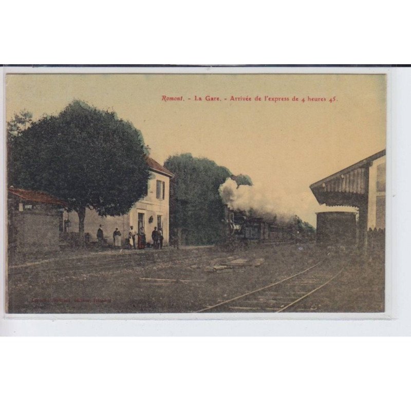 ROMONT: la gare, arrivée de l'express de 4 heures 45 - très bon état