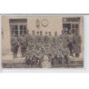 SYNDICAT-SAINT-AME: carte photo de militaires à la gare - très bon état