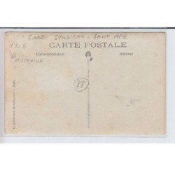 SYNDICAT-SAINT-AME: carte photo de militaires à la gare - très bon état