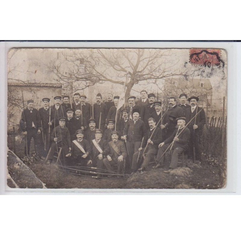 CRAVANT: carte photo - tir à l'arc, cachet ambulant d'avallon à cravant - état