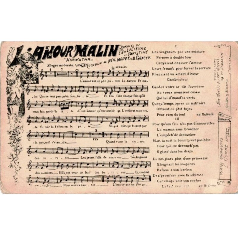 CHANSONS: l'amour malin - bon état