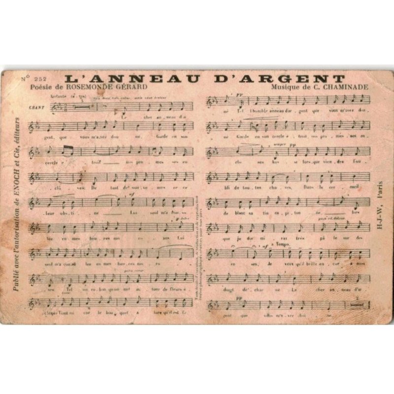 CHANSONS: l'anneau d'argent - état