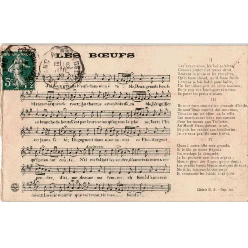 CHANSONS: les boeufs - bon état