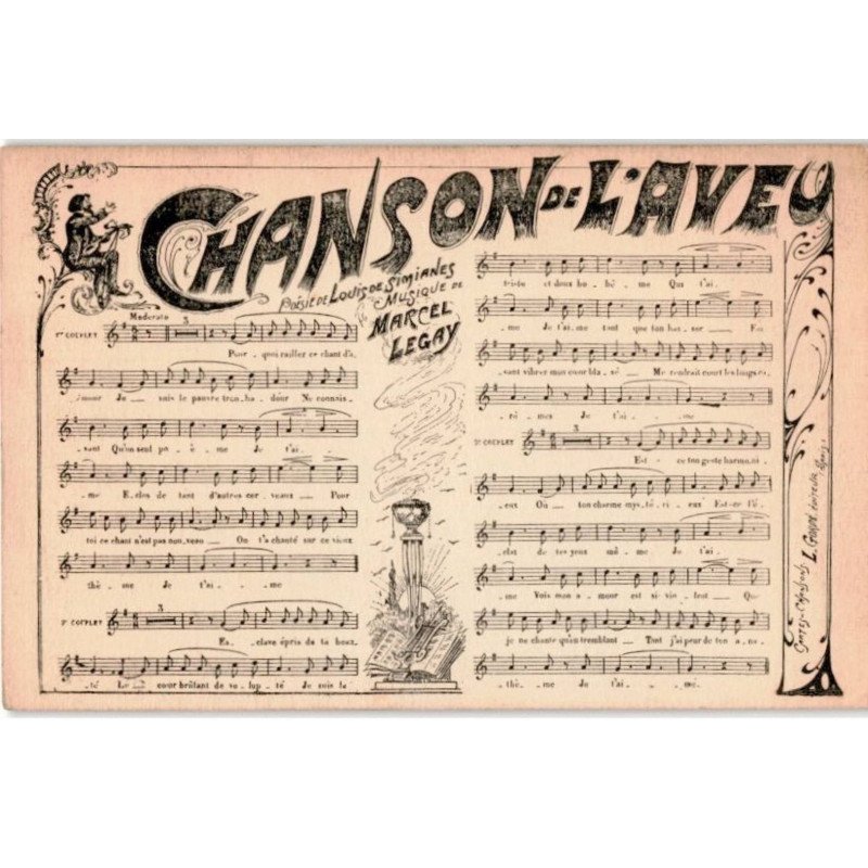 CHANSONS: chanson de l'aveu - très bon état