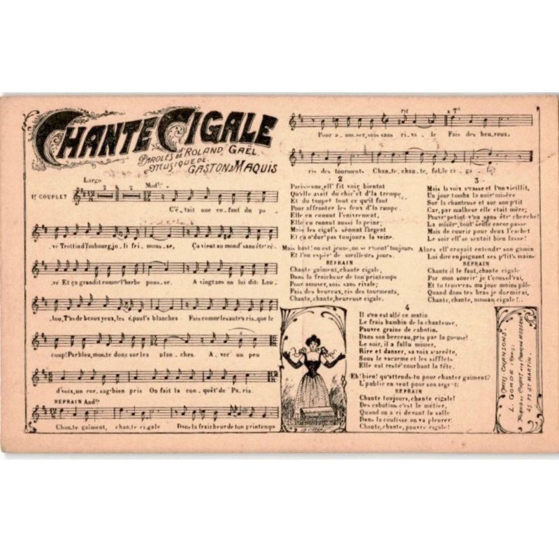 CHANSONS: chante cigale - très bon état
