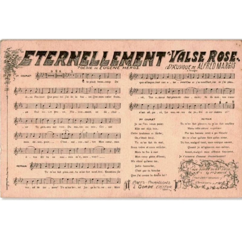 CHANSONS: éternellement "valse rose" - très bon état