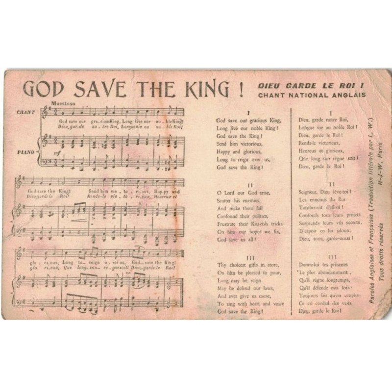 CHANSONS: god save the king! - état