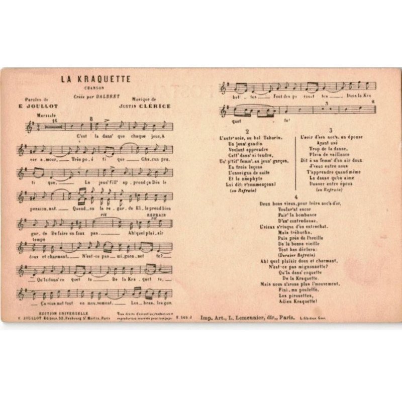 CHANSONS:la kraquette - bon état