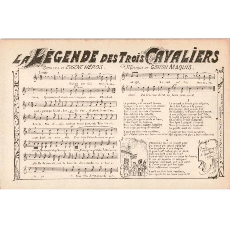 CHANSONS: la légende des trois cavaliers - très bon état
