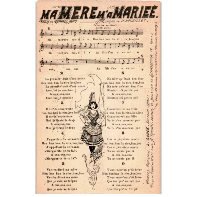CHANSONS: ma mère m'a mariée -  bon état