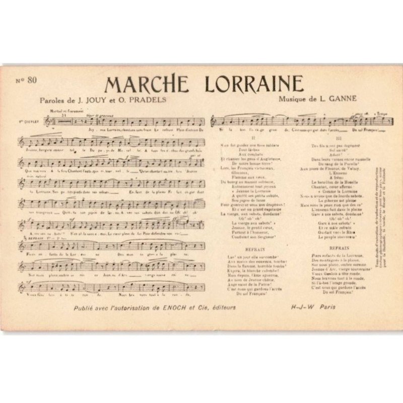CHANSONS: marche lorraine - très bon état