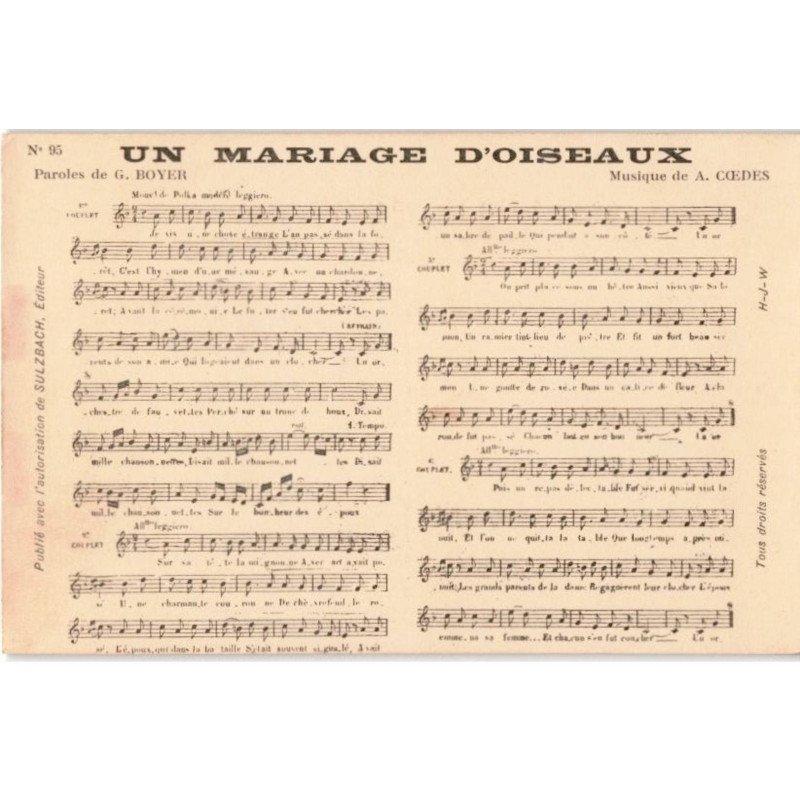 CHANSONS: un mariage d'oiseaux - très bon état
