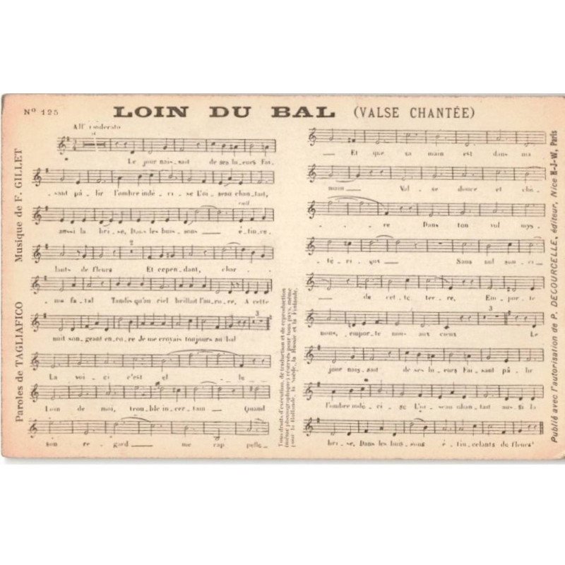 CHANSONS: loin du bal (valse cahntée) - très bon état