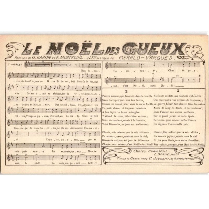CHANSONS: le noël des gueux - très bon état