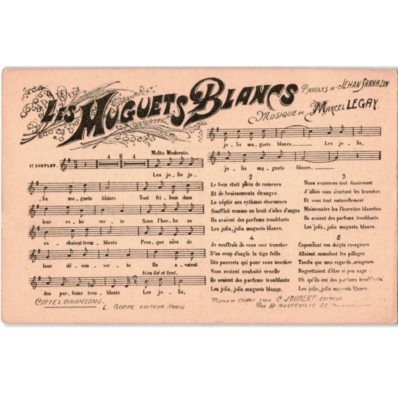 CHANSONS: les muguets blancs - très bon état