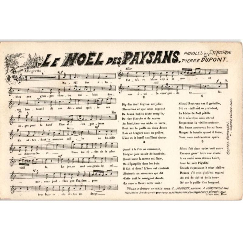 CHANSONS: le noël des paysans - très bon état