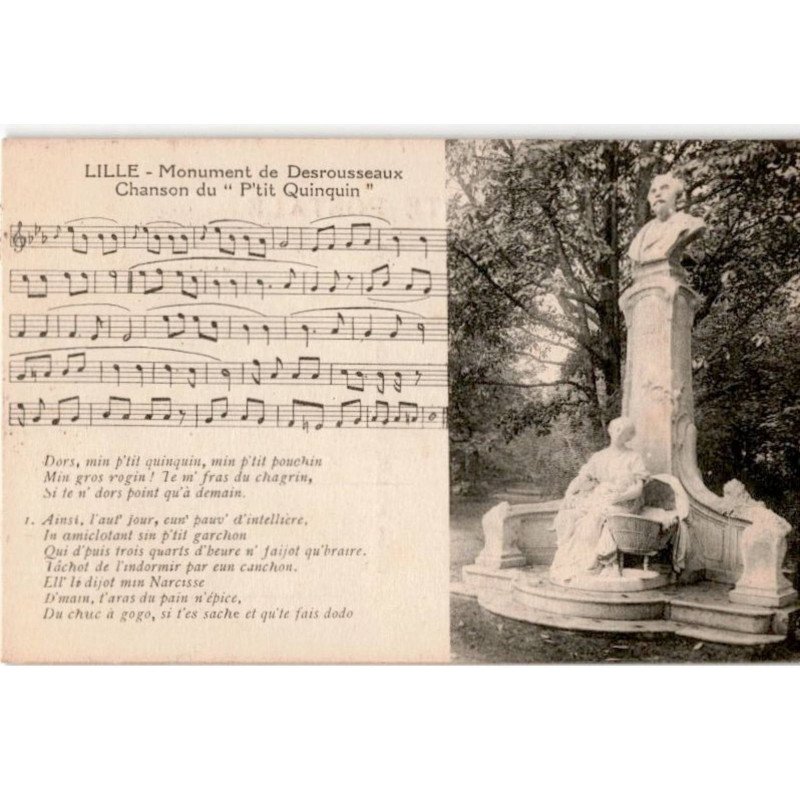 CHANSONS: lille monument de desrousseaux chanson du p'tit quinquin - bon état