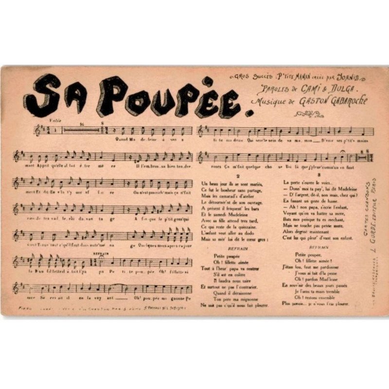 CHANSONS: sa poupée - état