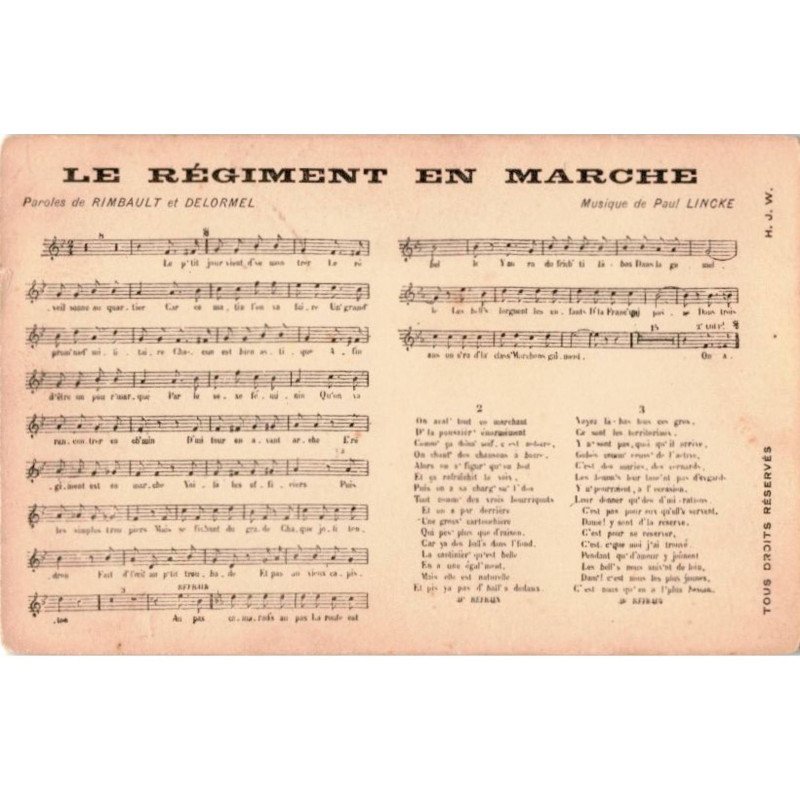 CHANSONS: le régiment en marche - très bon état