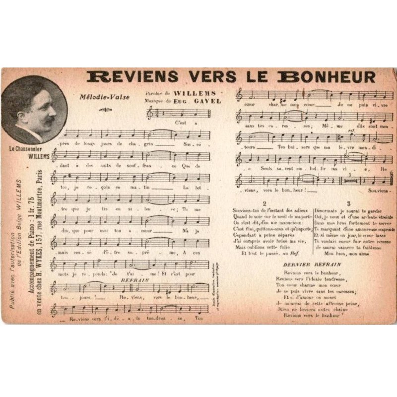 CHANSONS: reviens vers le bonheur - très bon état